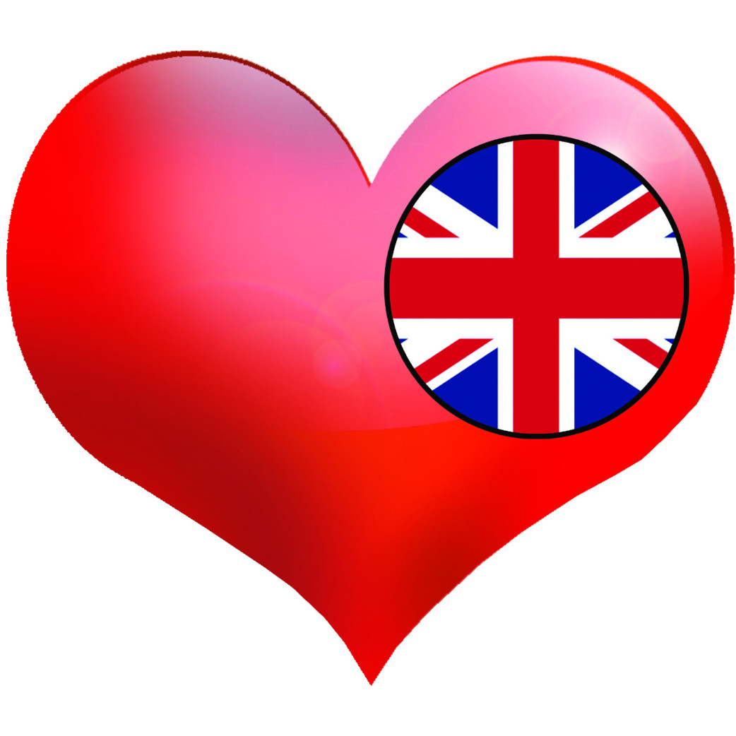 Coeur Grande Bretagne - 5x4.3cm - Sticker/autocollant