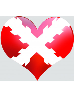 Coeur Bourgogne - 11.5x10cm - Sticker/autocollant