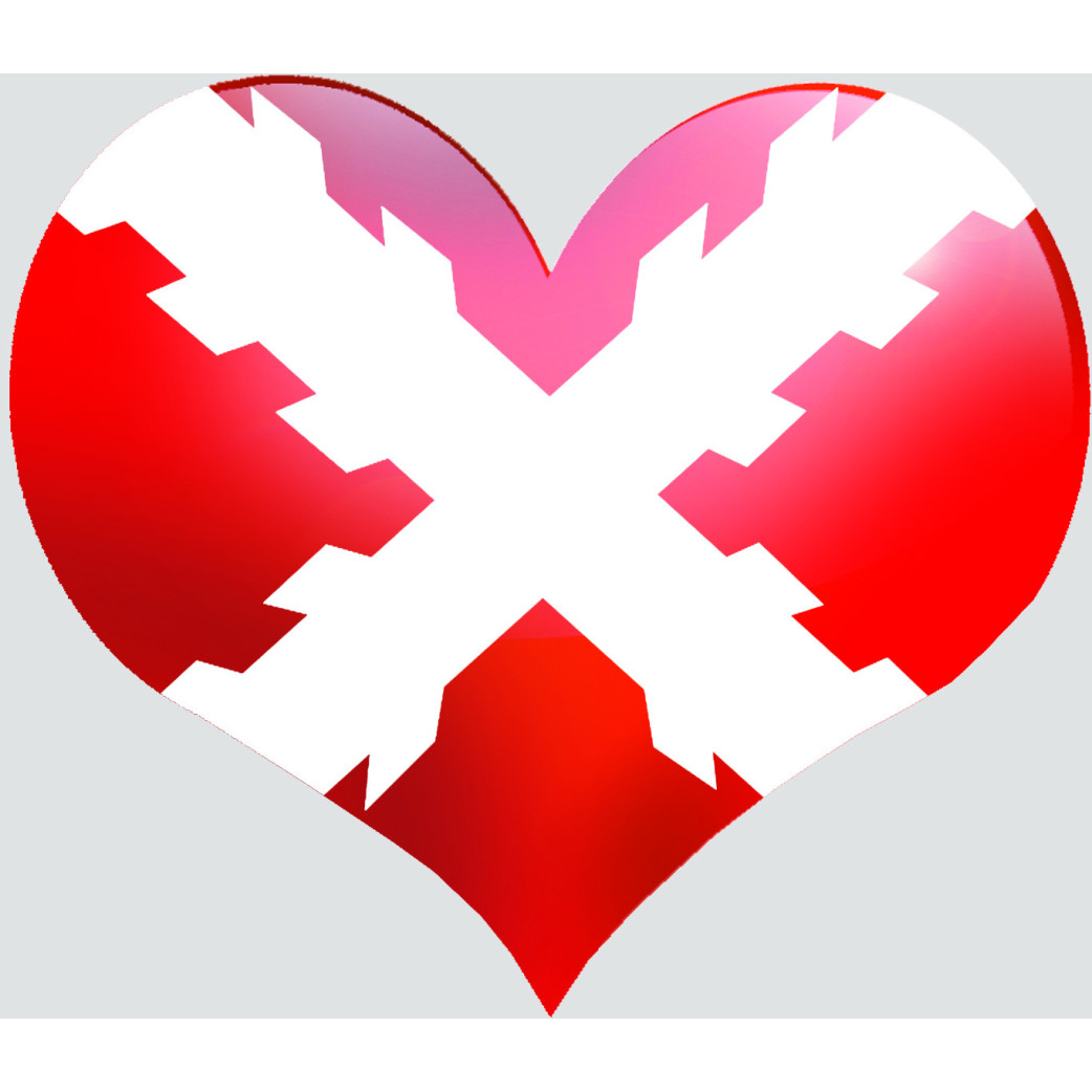 Coeur Bourgogne - 5x4.3cm - Sticker/autocollant