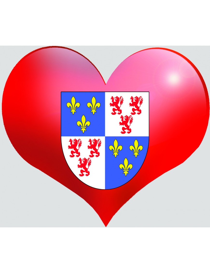 Coeur Picardie - 5x4.3cm - Sticker/autocollant Coeur Picardie - 5x4.3cm - Sticker/autocollant