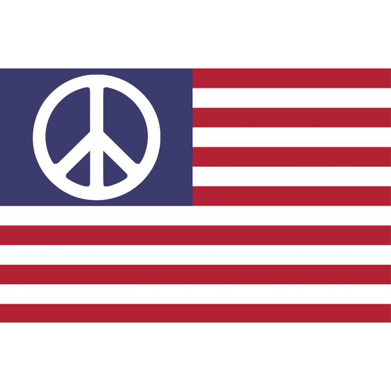 Drapeau peace US - 9.5x6.3cm - Sticker/autocollant Drapeau peace US - 9.5x6.3cm - Sticker/autocollant
