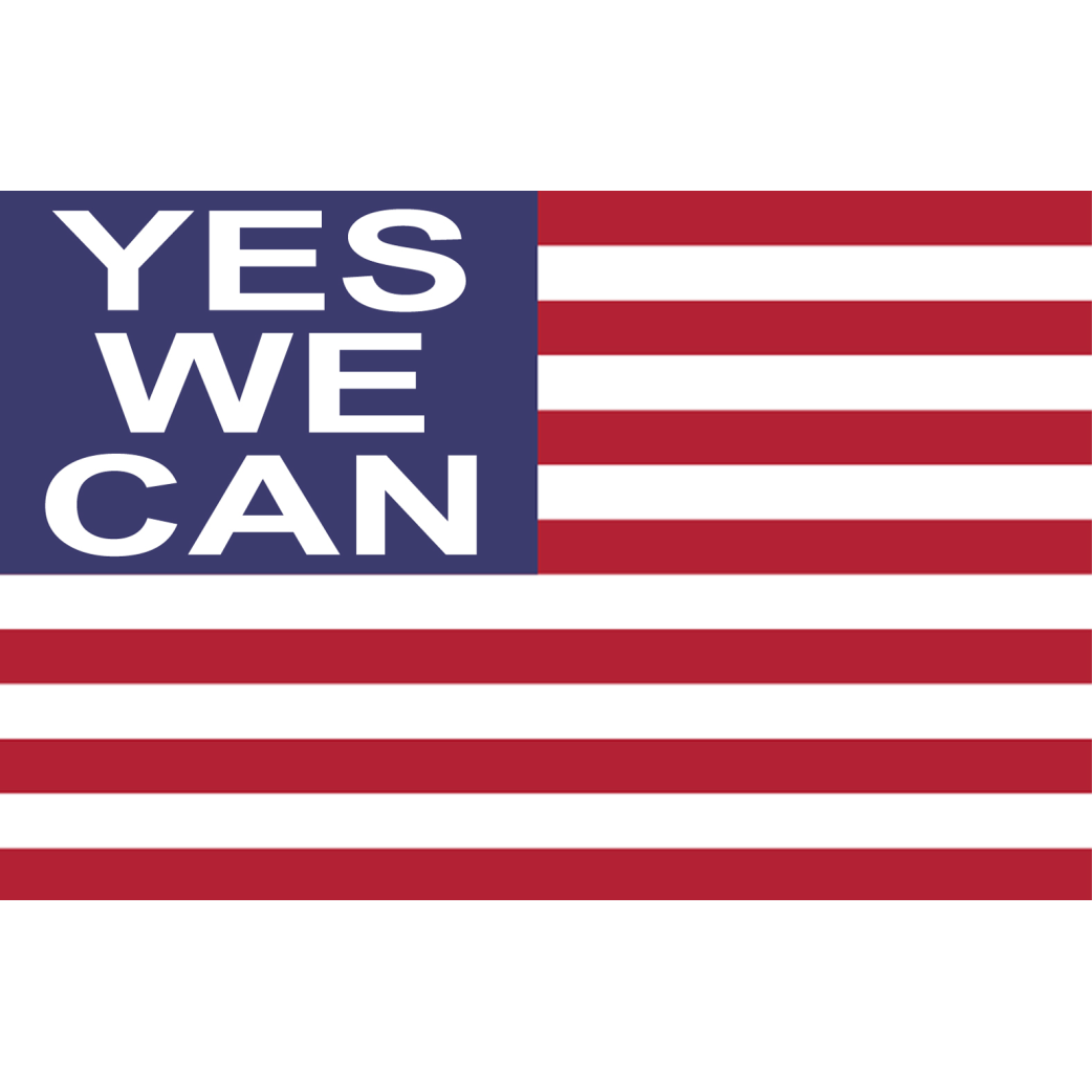 Drapeau US yes we can - 5x3.3cm - Sticker/autocollant