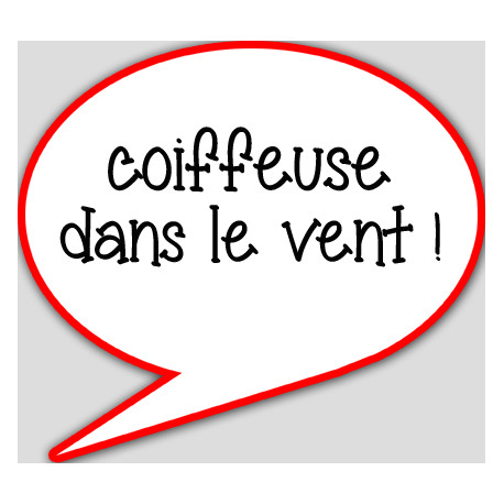 coiffeuse dans le vent - 15x13.5cm - sticker/autocollant coiffeuse dans le vent - 15x13.5cm - sticker/autocollant