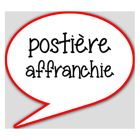 Postière affranchie - 15x13.5cm - sticker/autocollant Postière affranchie - 15x13.5cm - sticker/autocollant