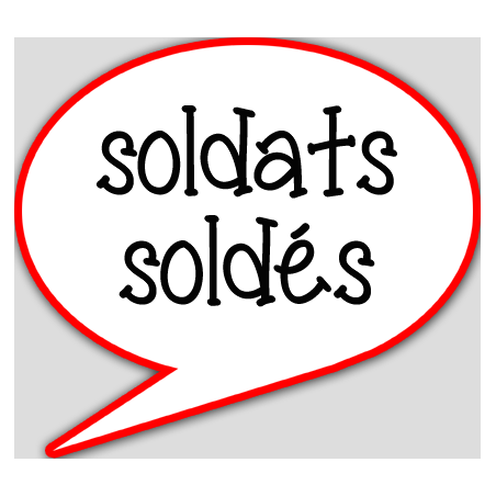 soldats soldés - 10x9cm - sticker/autocollant