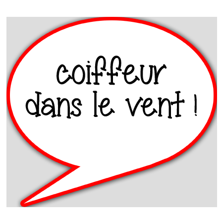 coiffeur dans le vent - 10x9cm - sticker/autocollant