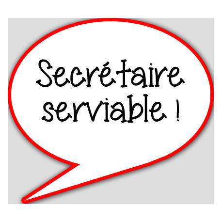 Secrétaire serviable - 15x13.5cm - sticker/autocollant Secrétaire serviable - 15x13.5cm - sticker/autocollant