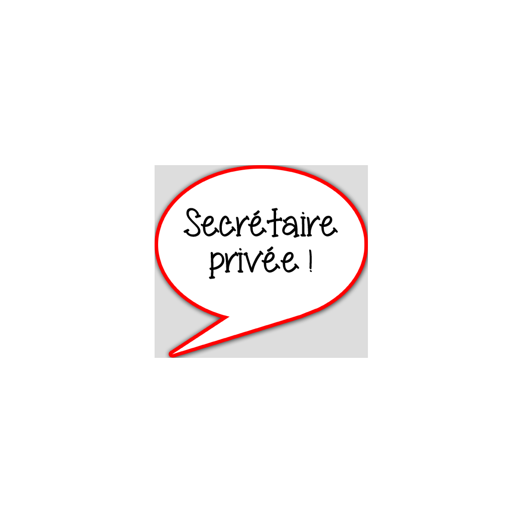 Secrétaire privée - 10x9cm - sticker/autocollant