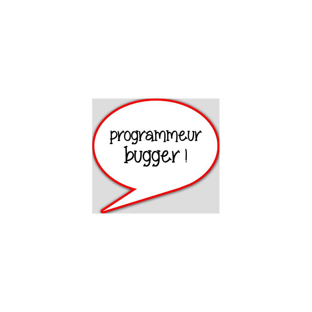 programmeur bugger - 10x9cm - sticker/autocollant