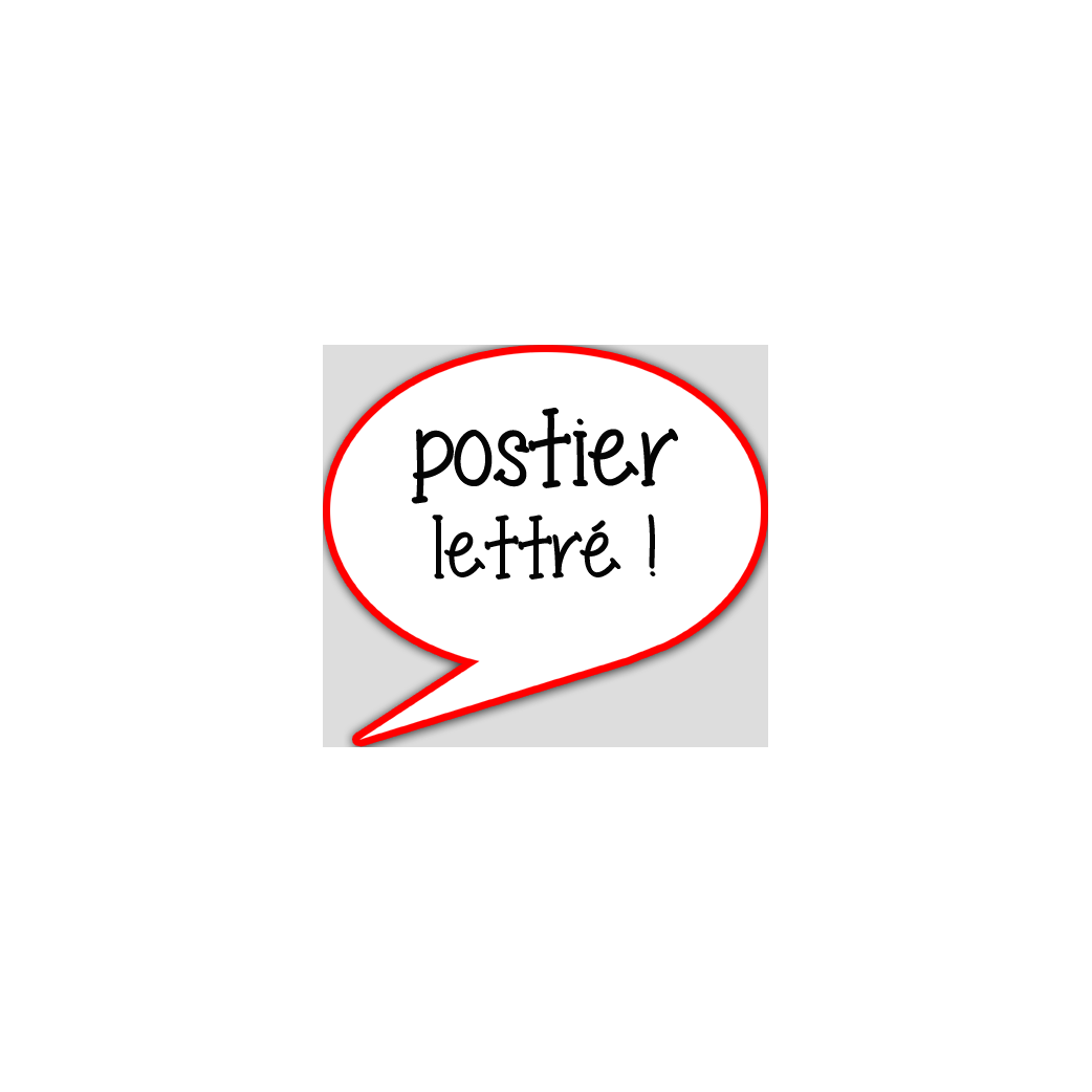postier lettré - 15x13.5cm - sticker/autocollant