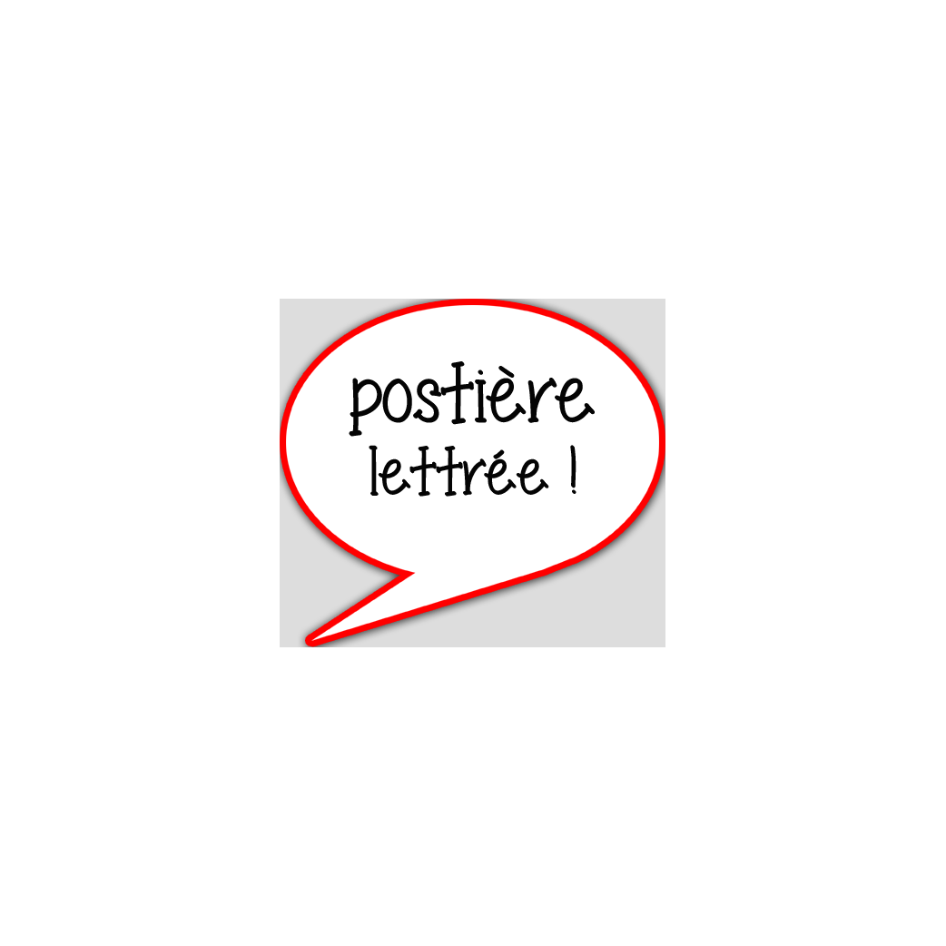 postière lettrée - 10x9cm - sticker/autocollant