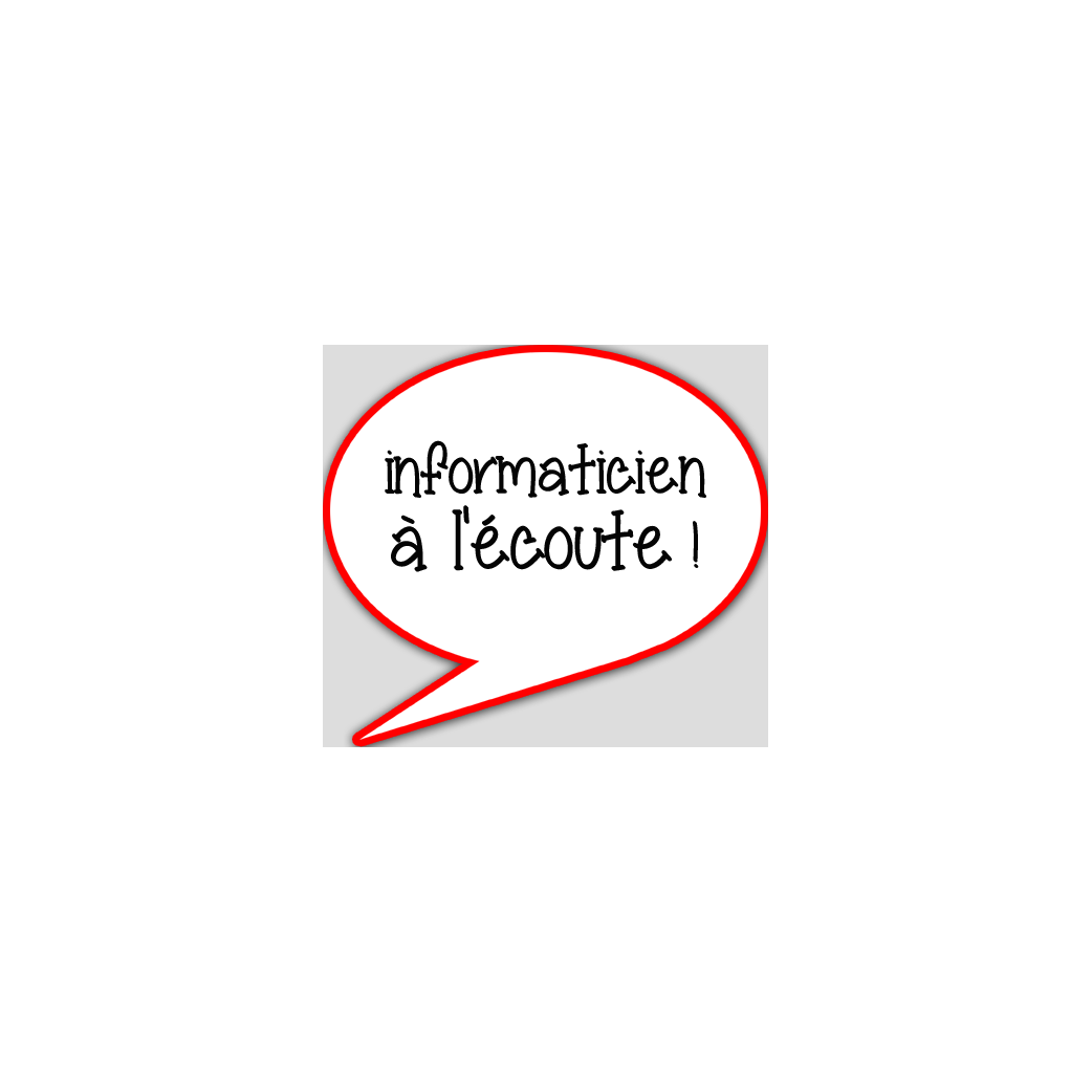 informaticien à l'écoute - 15x13.5cm - sticker/autocollant
