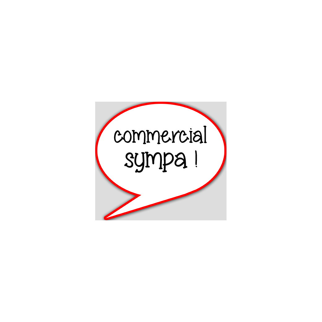 commercial sympa - 10x9cm - sticker/autocollant