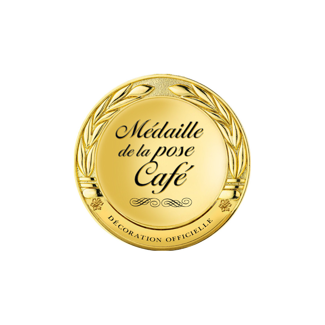 Médaille de la pose café - 5x5cm - Sticker/autocollant