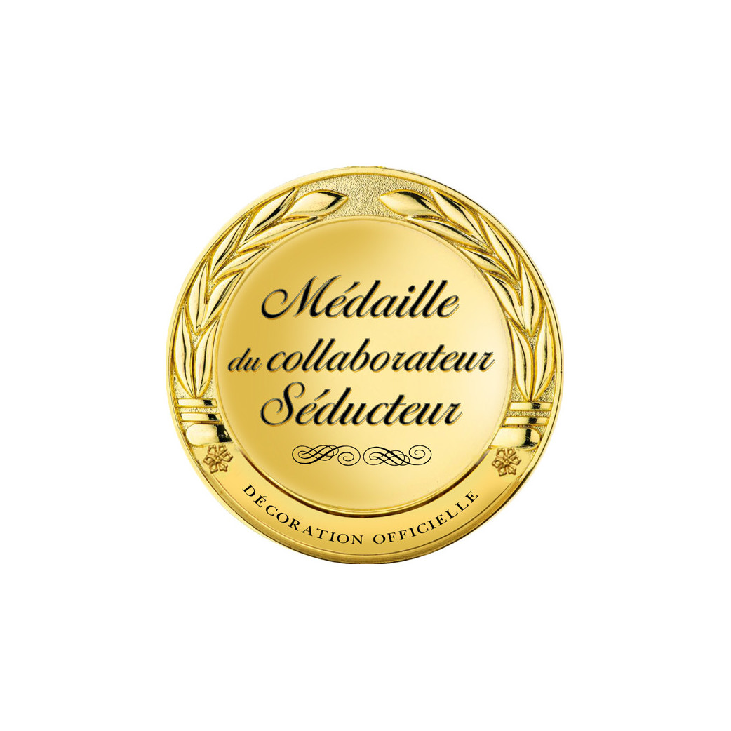 Médaille du collaborateur séducteur - 15x15cm - Sticker/autocollant
