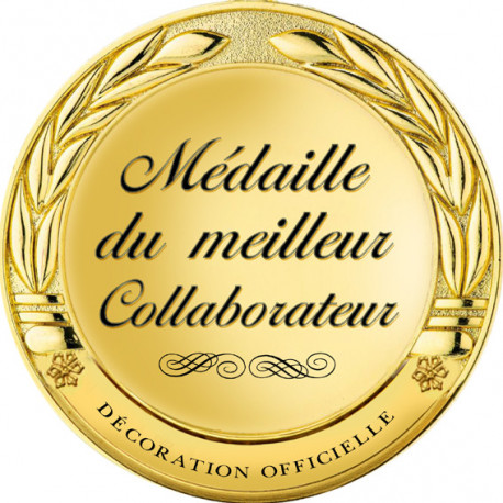 Médaille du meilleur collaborateur - 5x5cm - Sticker/autocollant Médaille du meilleur collaborateur - 5x5cm - Sticker/autocollant
