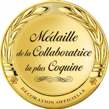 Médaille collaboratrice coquine - 15x15cm - Sticker/autocollant Médaille collaboratrice coquine - 15x15cm - Sticker/autocollant