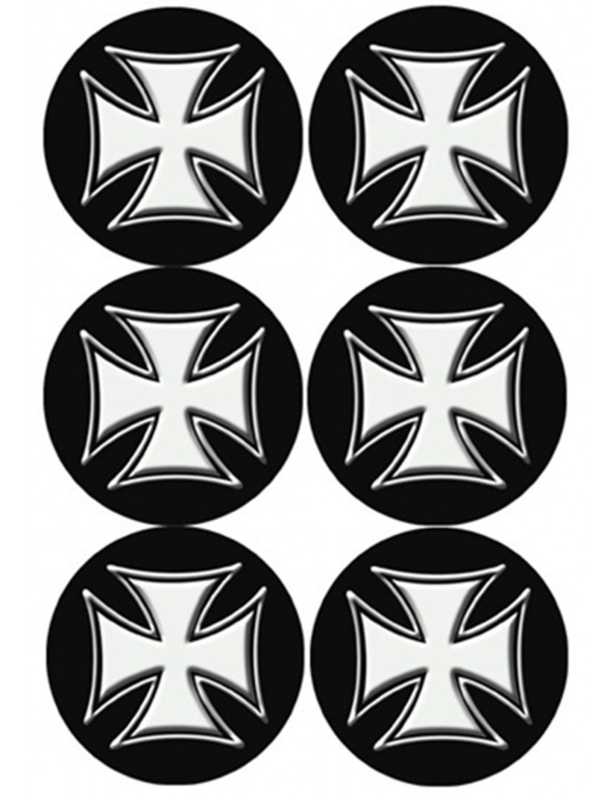 Croix de Malte (6 fois 9cm) - Sticker/autocollant