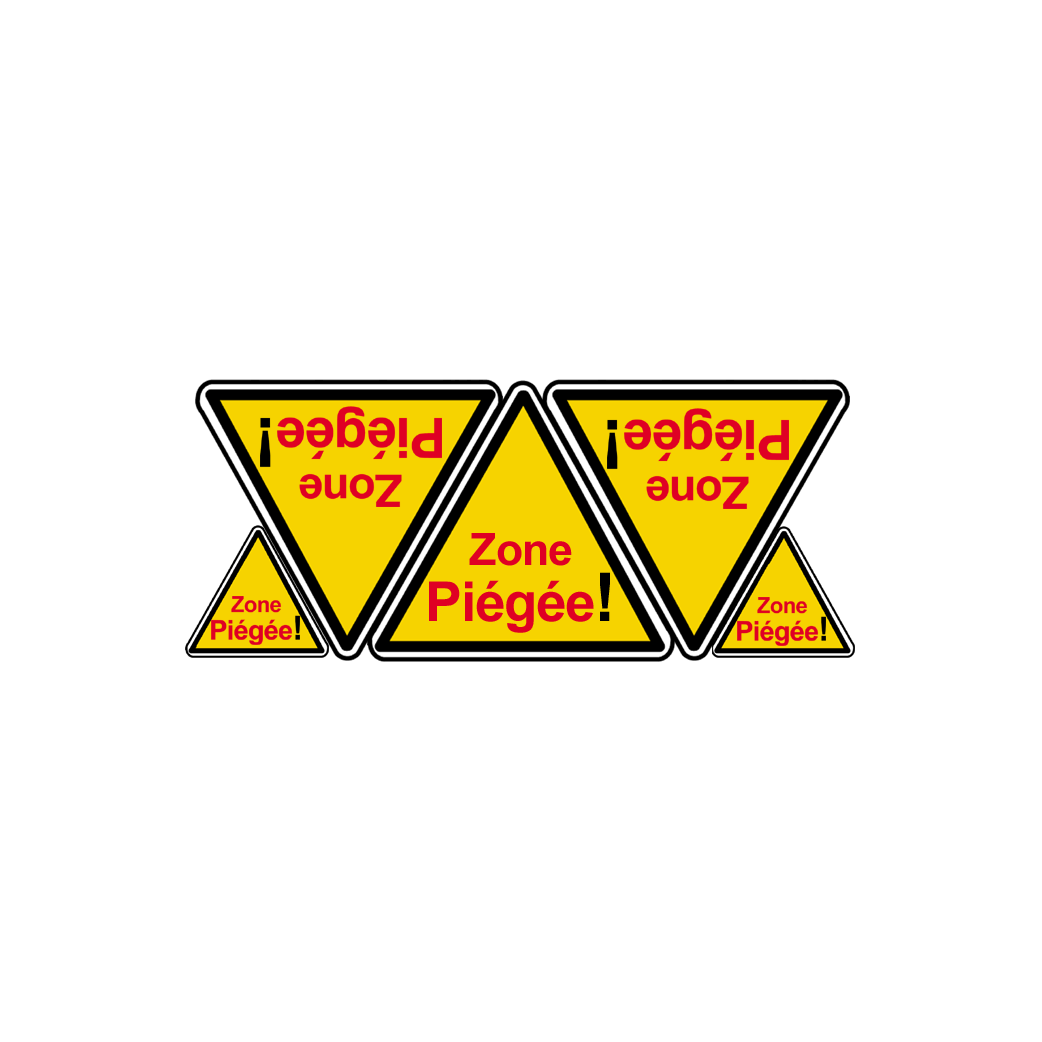 Zone Piégée - 3fois 10cm - 2fois 5cm - Sticker/autocollant