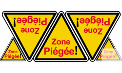 Zone Piégée - 3fois 10cm - 2fois 5cm - Sticker/autocollant