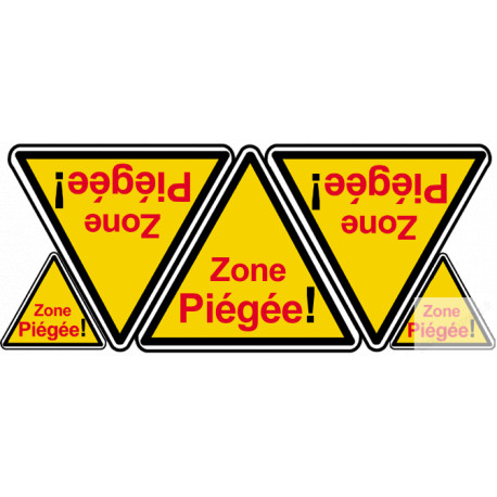 Zone Piégée - 3fois 10cm - 2fois 5cm - Sticker/autocollant