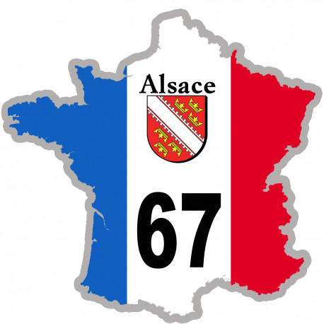 67 France Alsace - 15x15cm - Sticker/autocollant 67 France Alsace - 15x15cm - Sticker/autocollant