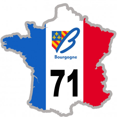 FRANCE 71 Bourgogne - 5x5cm - Sticker/autocollant FRANCE 71 Bourgogne - 5x5cm - Sticker/autocollant