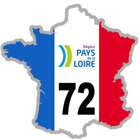 FRANCE 72 Pays de la Loire - 5x5cm - Sticker/autocollant