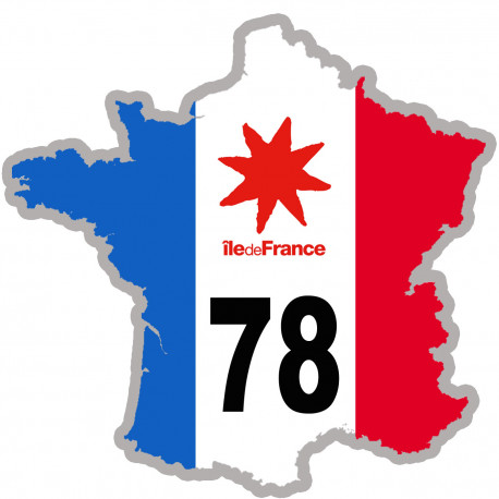 FRANCE 78 Ile de France - 15x15cm - Sticker/autocollant FRANCE 78 Ile de France - 15x15cm - Sticker/autocollant