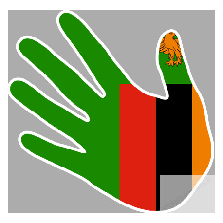 Autocollants : drapeau Zambie main