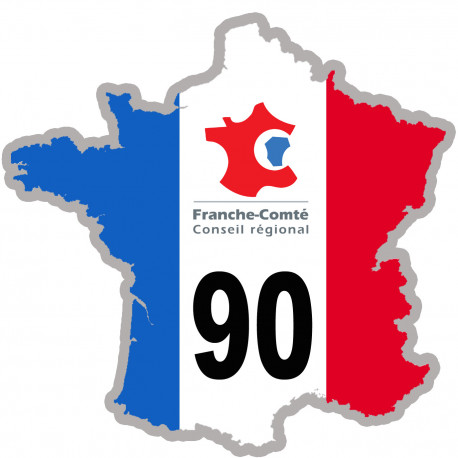 FRANCE 90 Franche Comté - 15x15cm - Sticker/autocollant