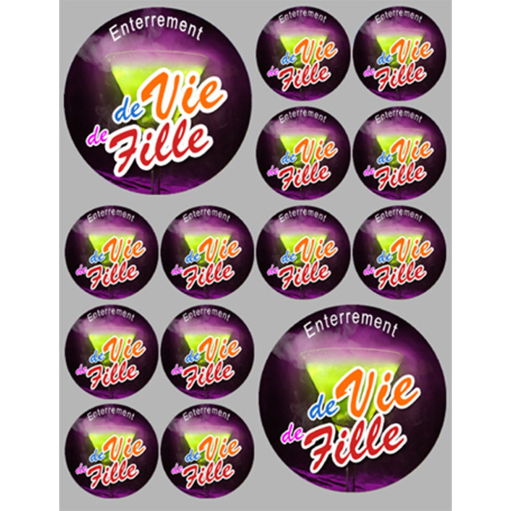Enterrement de vie de fille (2fois 9cm - 12fois 5cm) - Sticker/autocollant