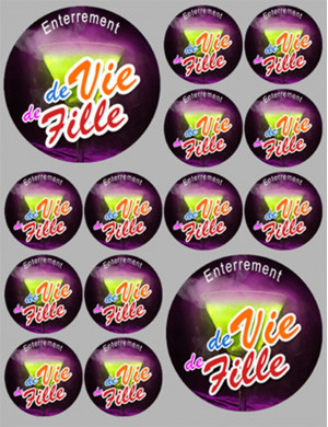 Enterrement de vie de fille (2fois 9cm - 12fois 5cm) - Sticker/autocollant