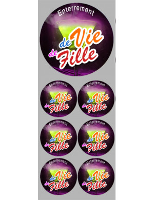 Enterrement de vie de fille (1fois 9cm - 6fois 5cm)  - Sticker/autocollant