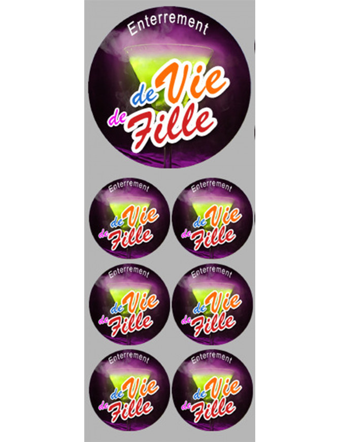 Enterrement de vie de fille (1fois 9cm - 6fois 5cm)  - Sticker/autocollant