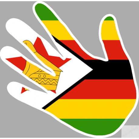 Autocollants : drapeau Zimbabwe main