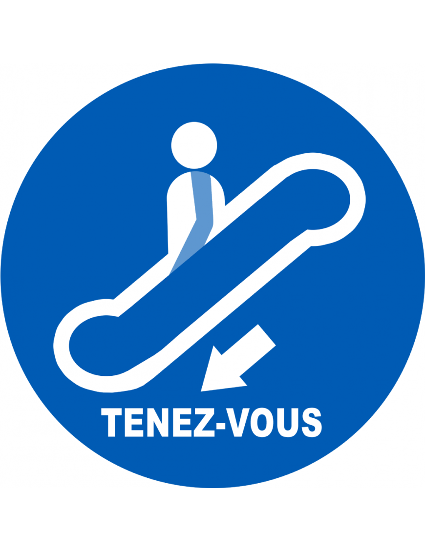 Escalateur descente tenez-vous - 15cm - Sticker/autocollant Escalateur descente tenez-vous - 15cm - Sticker/autocollant