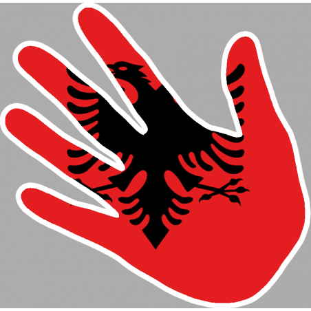 Autocollants : drapeau Albanais main