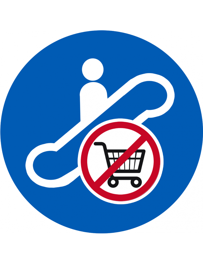 Escalateur interdit aux caddys - 5cm - Sticker/autocollant