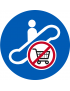 Escalateur interdit aux caddys - 20cm - Sticker/autocollant