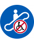 Escalateur interdit sièges handicap moteur - 20cm - Sticker/autocollant