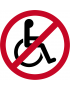 Passage siège handicapé interdit - 15cm - Sticker/autocollant
