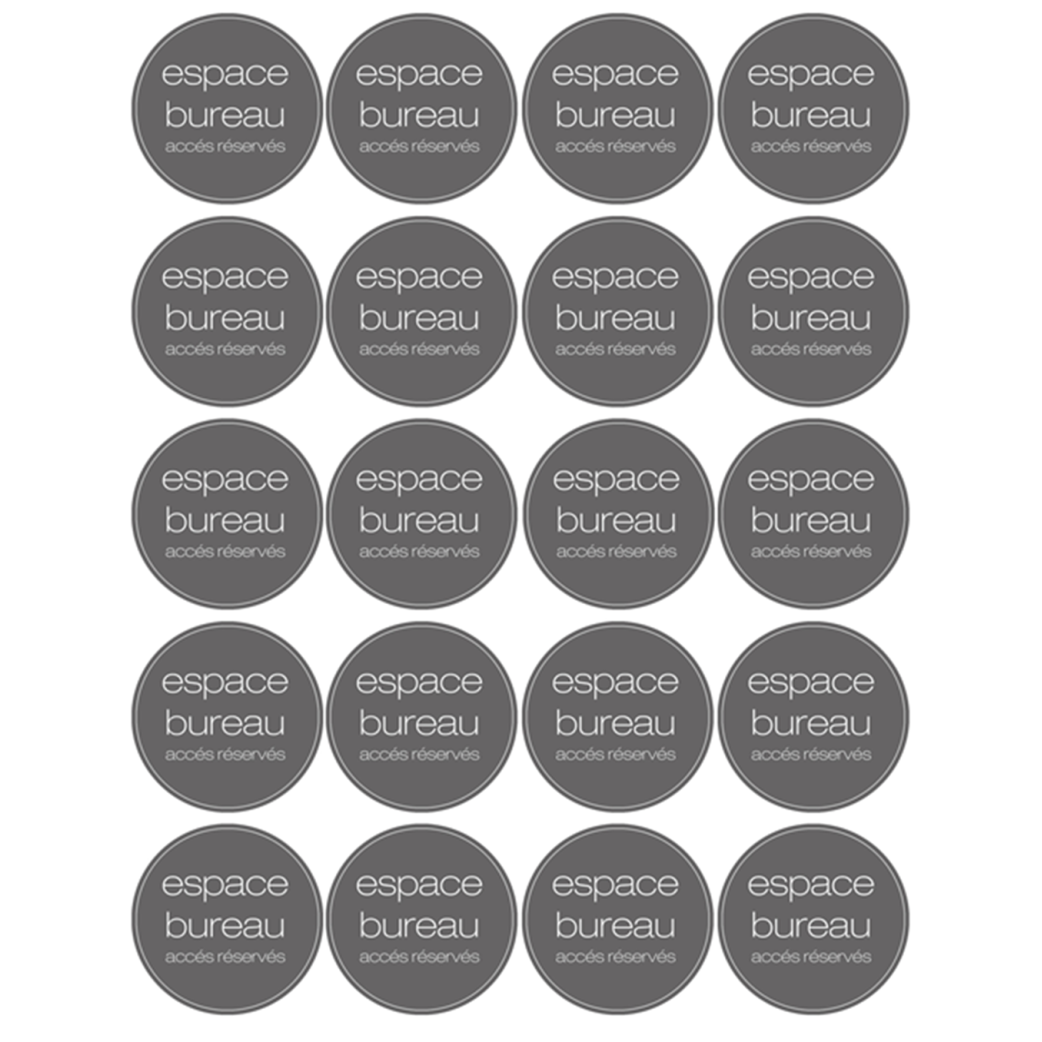 Espace bureau rond (20 fois 5cm) - Sticker/autocollant
