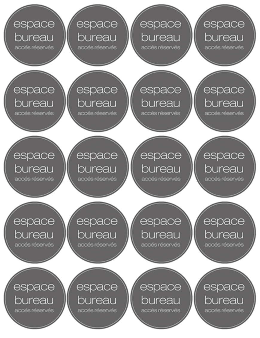 Espace bureau rond (20 fois 5cm) - Sticker/autocollant