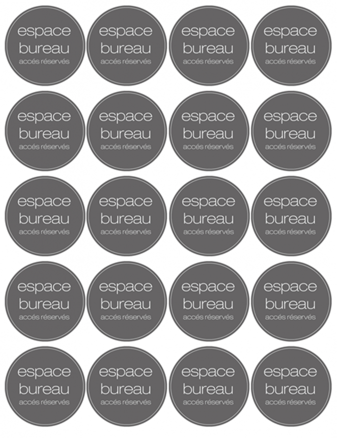 Espace bureau rond (20 fois 5cm) - Sticker/autocollant