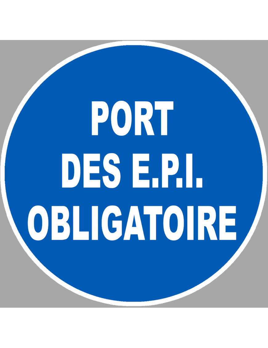 Port des EPI obligatoire - 15x15cm - Sticker/autocollant Port des EPI obligatoire - 15x15cm - Sticker/autocollant