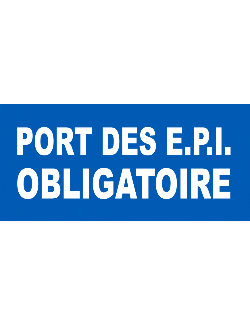 Port des EPI obligatoire - 20x9.2cm - Sticker/autocollant Port des EPI obligatoire - 20x9.2cm - Sticker/autocollant