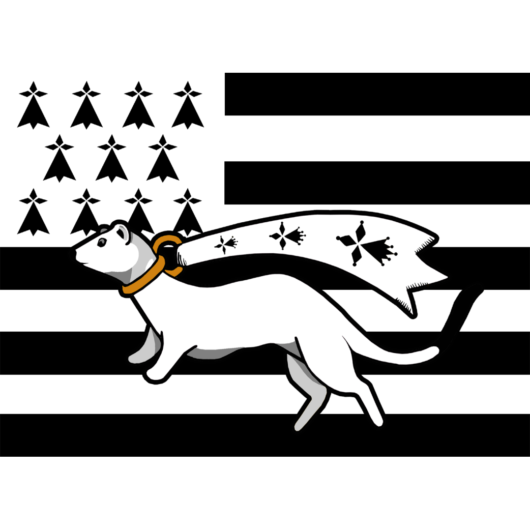 Drapeau Bretagne Hermine - 29x21cm - Sticker/autocollant