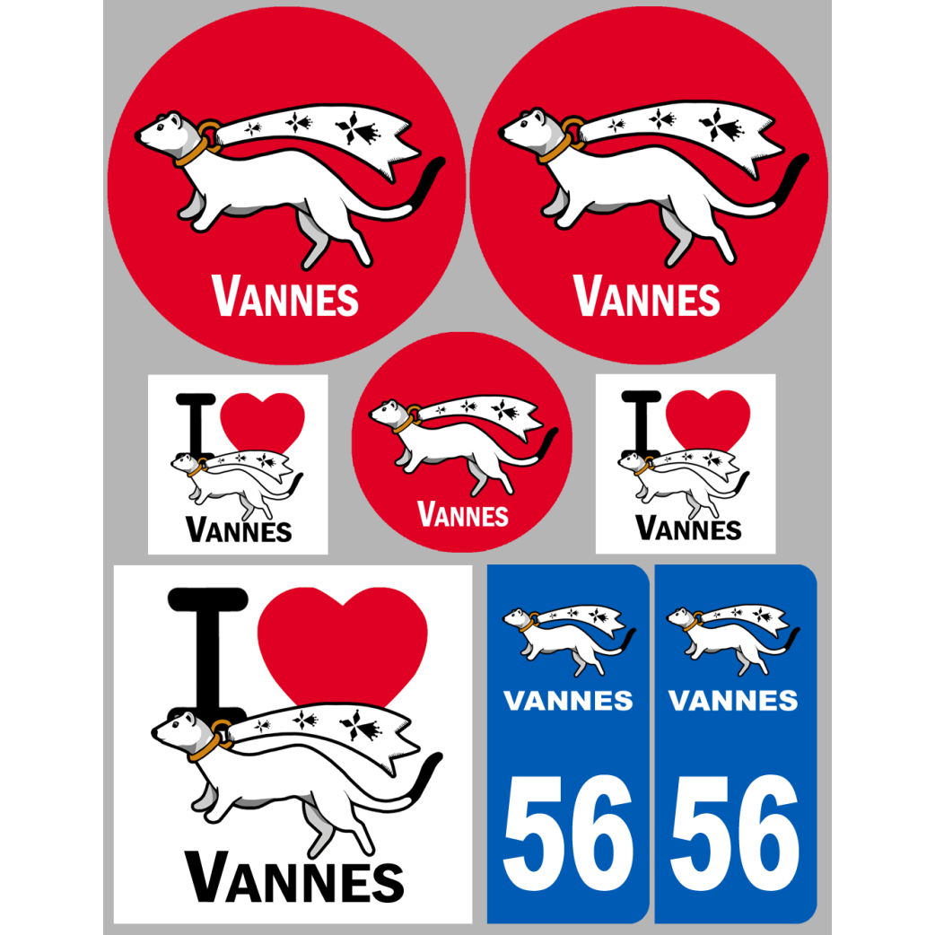 Vannes (8 autocollants variés) - Sticker/autocollant