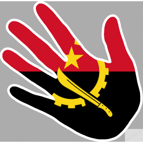 Autocollants : drapeau Angolais main